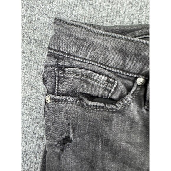Silver Skinny Jeans Women's 28 Denim Button Fly Distressed Mid Rise Raw Hem - Picture 9 of 15